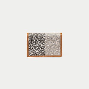 [새해선물]구름문양 실크소가죽 카드지갑 (Orange/Beige Pattern)
